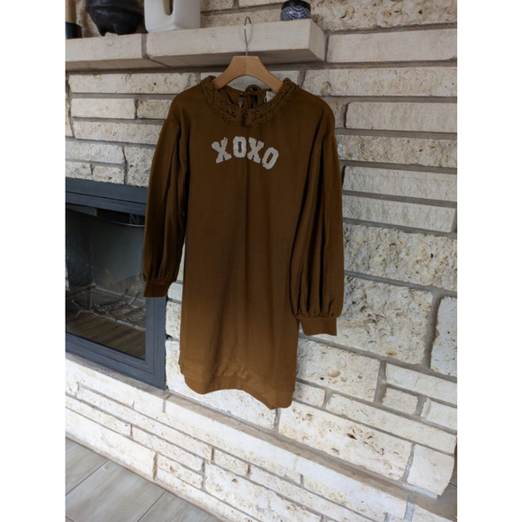Girls Mia Joy Dress Size 14 Brown XOXO - Picture 1 of 7